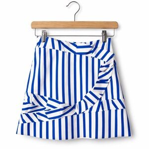 Nikolia Satin Skirt. Excellent Condition. Blue & White. Size 6/7 Luxury Boutique